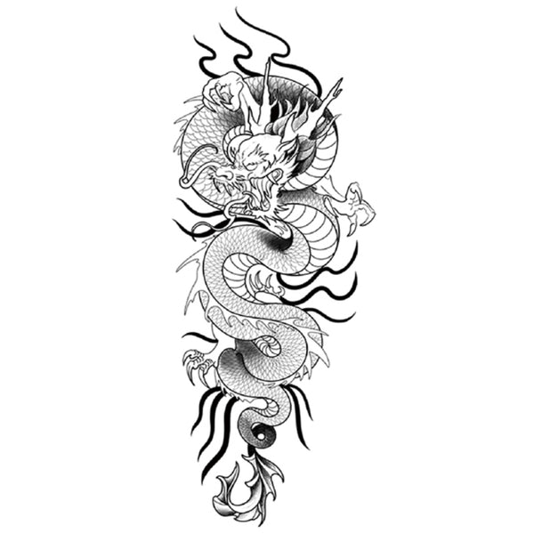 Wrap Around Dragon Temporary Tattoo - Etsy